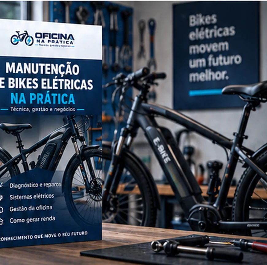 Bike elétrica em uma oficina moderna
